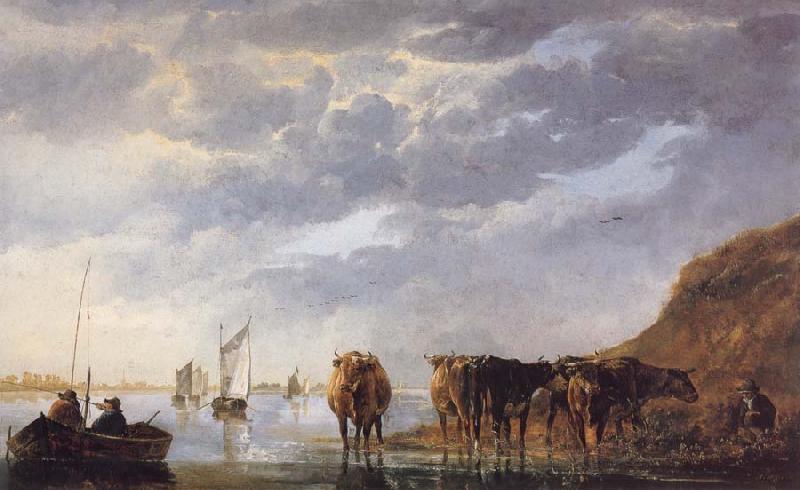 Aelbert Cuyp A Herdsman with Five Cows by a River Germany oil painting art